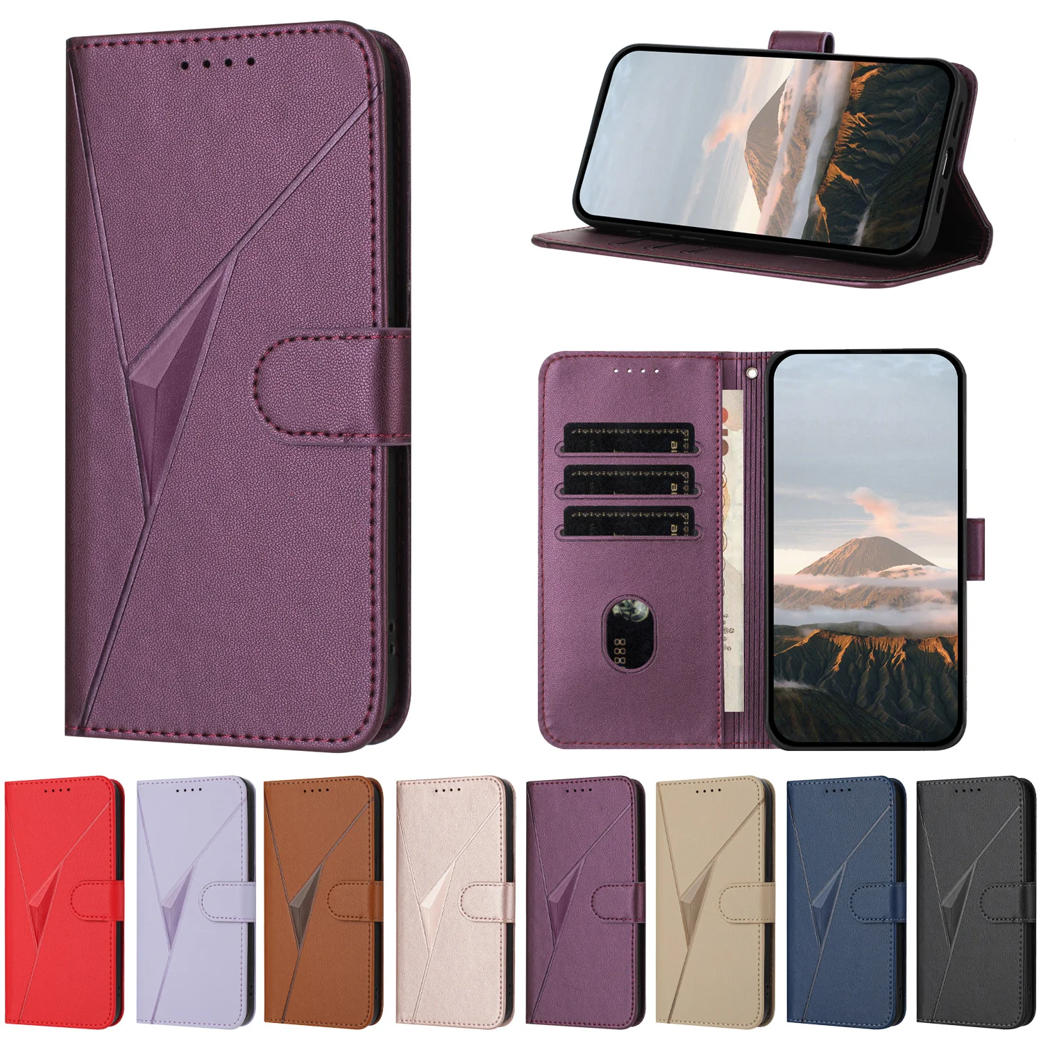Luxury Magnetic Leather Flip Wallet Phone Case for Samsung Galaxy S25 S24 S23 S22 S21 S20 Ultra S25 FE Plus S25 Edge Cover Funda