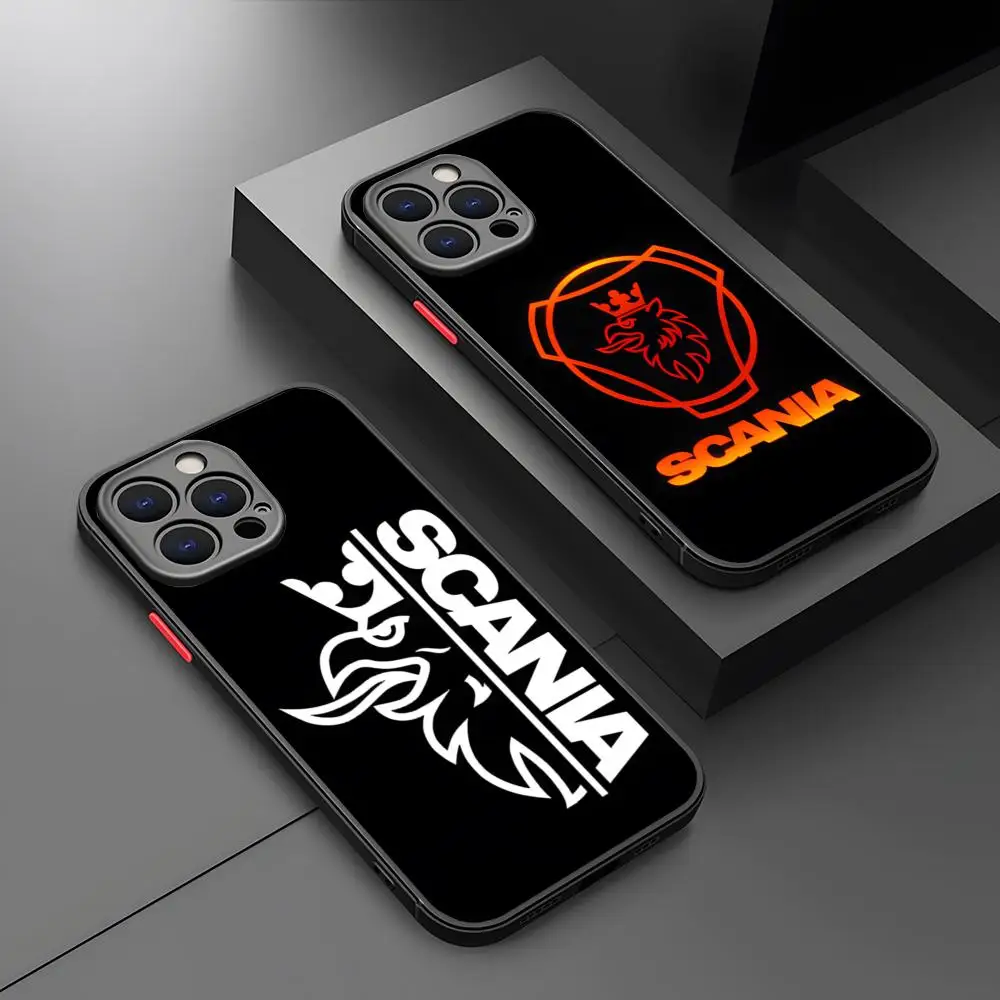 Phone Case Scanias Saabs Truck Matte Transparent Back For IPhone 16 15 14 13 12 11 Pro Max X XR XSMax 7 8 Plus Cover