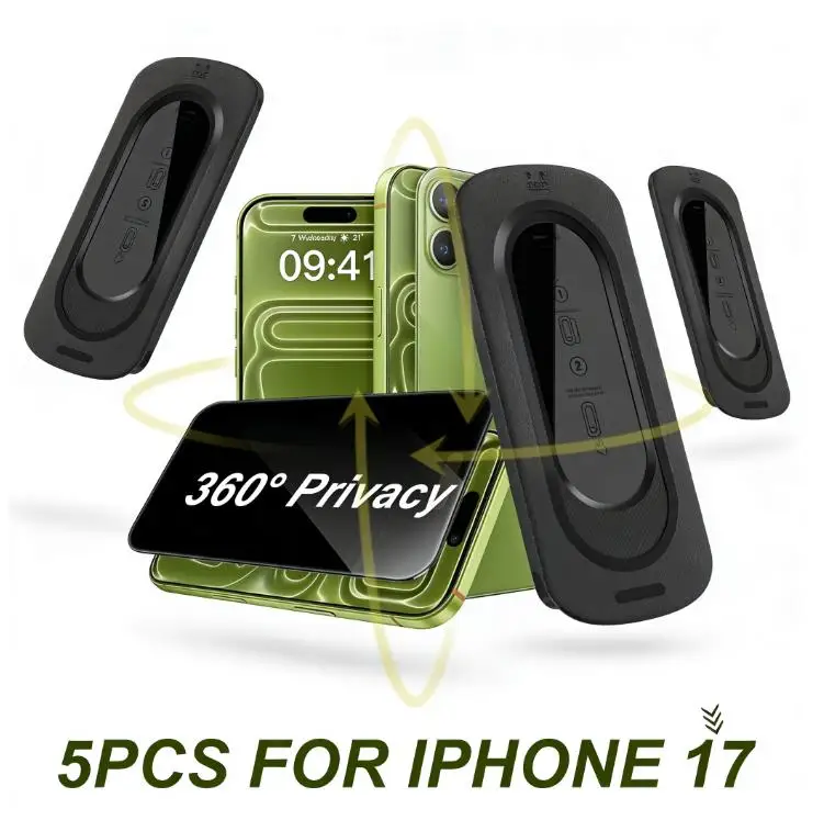 

1-5Pcs 360 Full Coverage Privacy Glass For iPhone 17 17Pro Max 17Pro 17Air Thick Glue Anti-Scratch Bubble-Free Screen Protector