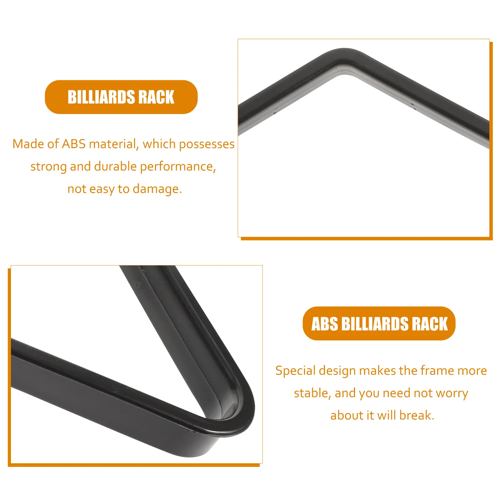 

2Pcs 9-Ball Billiard Rack Solid Construction Pool Table Ball Holder Tripod Design Billiards Game Room Accessory Display Frame