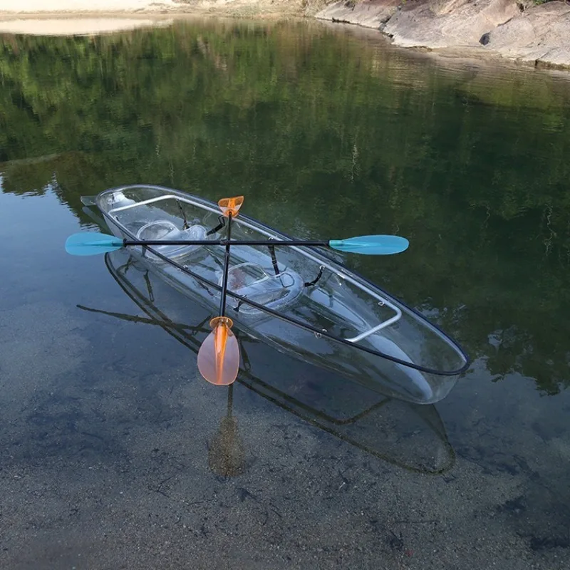 

Clear Inflatable Kayak 2 Person Transparent Kayaks Transparent Sightseeing Boat with Paddles