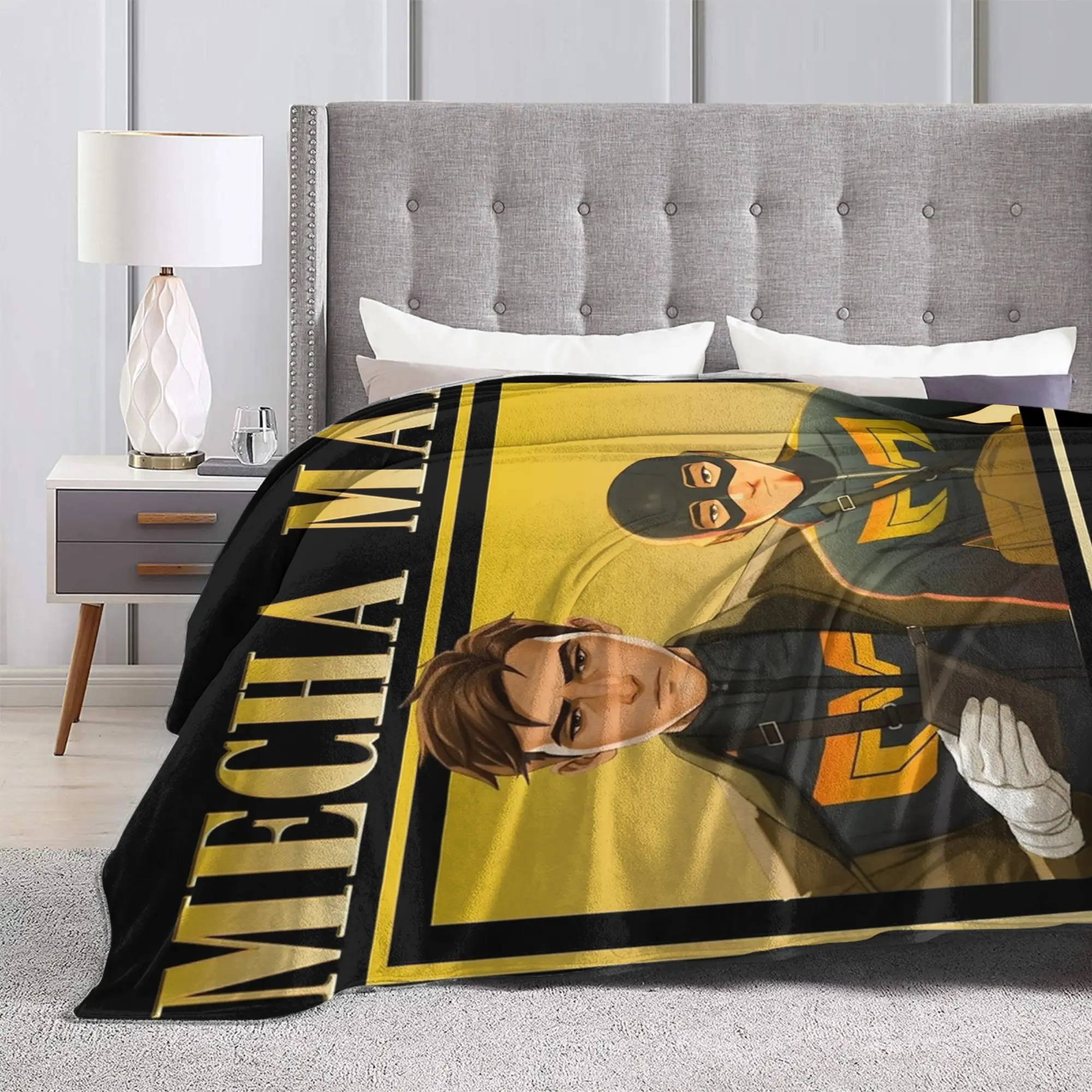 Mecha Man Robert Dispatch Game البطانيات الفانيلا الصيف تكييف الهواء تنفس لينة رمي بطانية للسرير الأريكة المفارش