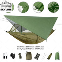 Anti Outdoor Camping Hammock With Mosquito Net And Rain Tent Equipment Supplies Shelters Camp Bed Survival Portable Hammock