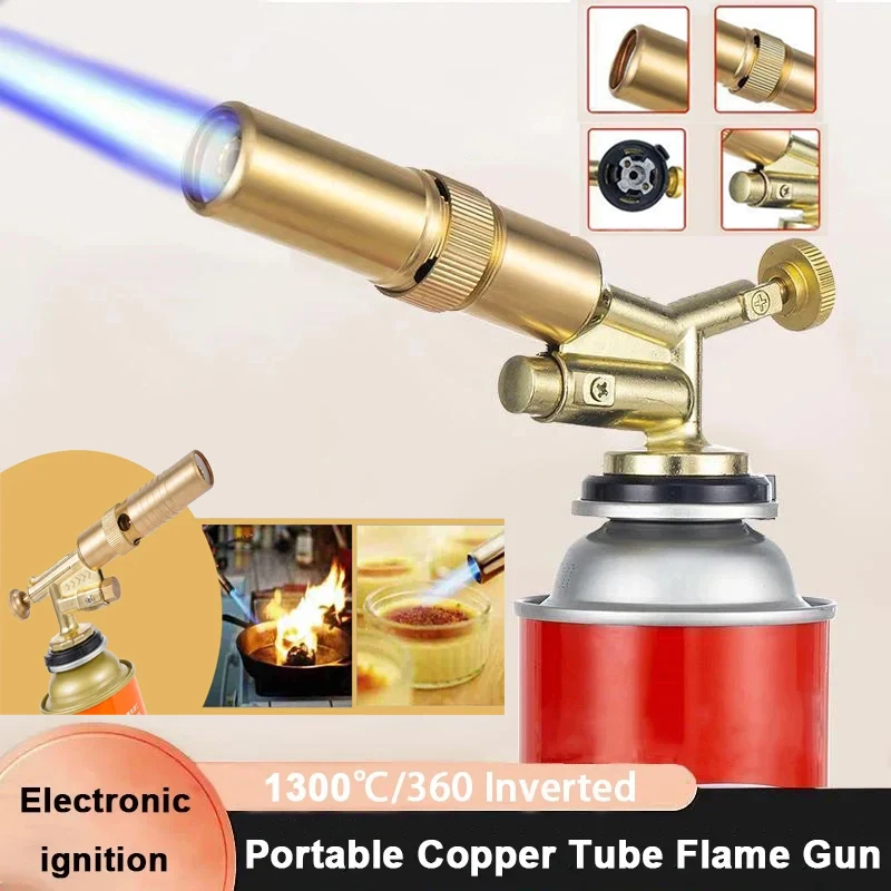 

Welding Gas Torch Flame Gun Butane Burner Outdoor Camping BBQ Lighter Flamethrower Kitchen Supplies Welding Equipment Grill Tool