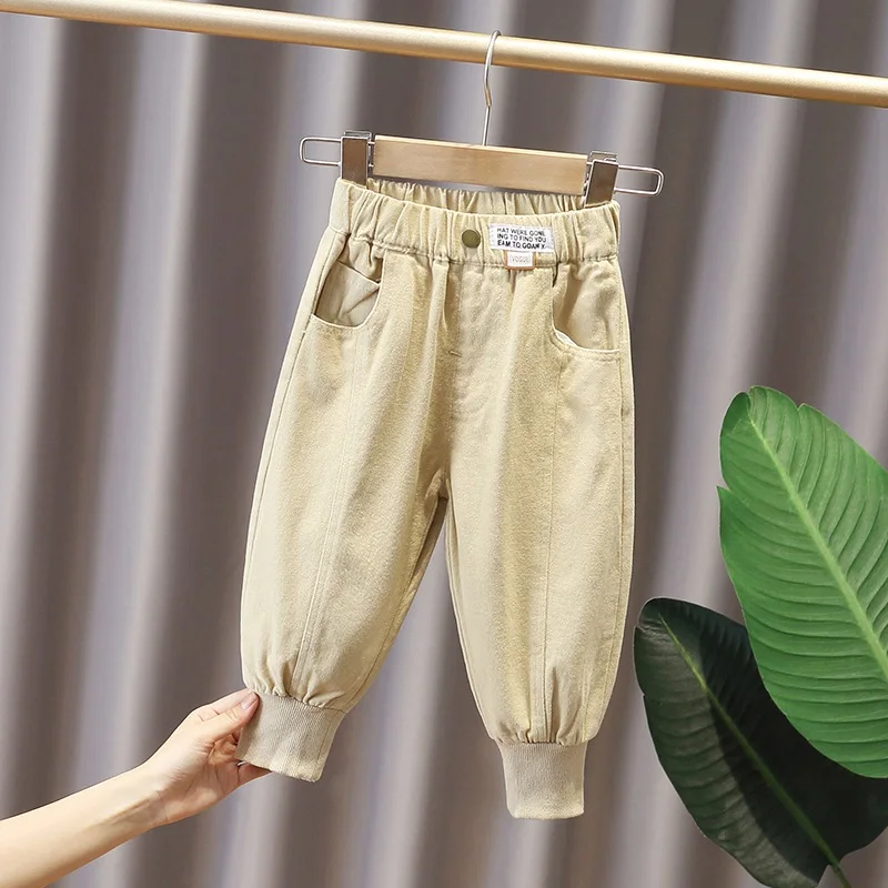 Children Casual Pants Autumn Spring  Cotton Cuffed ​Pants Fashion Kids Boys Girls Trousers 2-7 Years Boys Pants