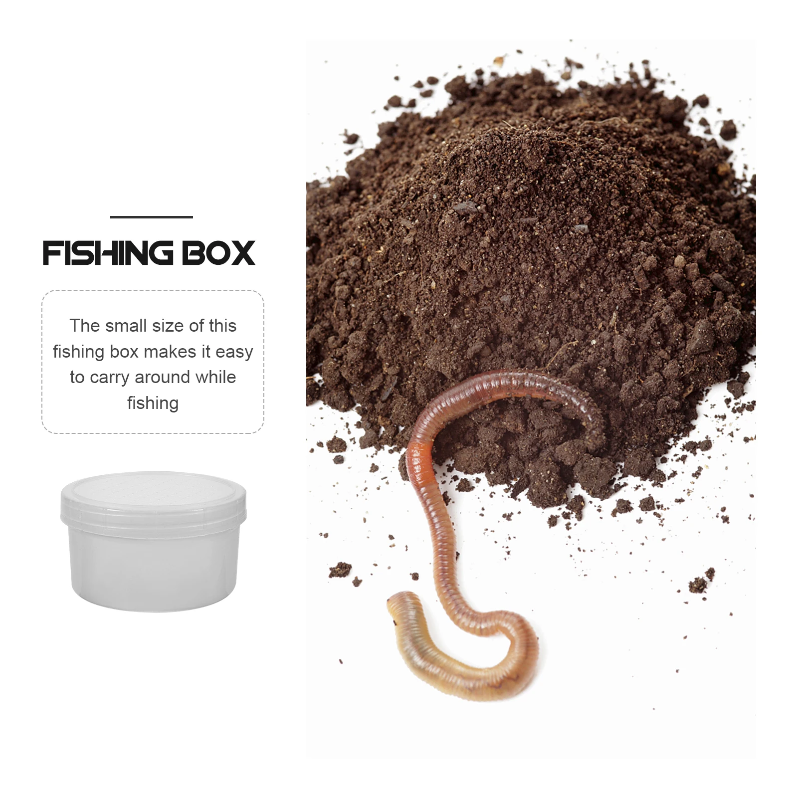 

Breeding Box Bait Supply Small Case Plastic Multi Function Portable Fishing Accessories Live Worm Container Durable