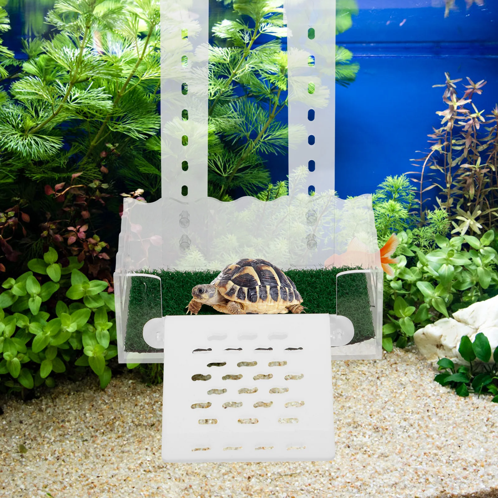 

Hanging Turtle Basking Platform for Aquatic Reptiles Ramps Dock Terrace Multi-Use Climbing Accessory for Aquarium Tank Decor