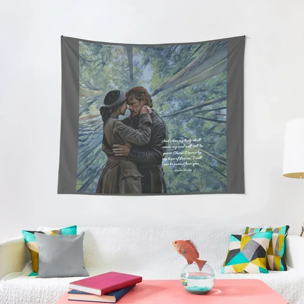 

Jamie and Claire Fraser/Outlander quote Tapestry On The Wall For Bedroom Luxury Living Room Decoration Tapestry