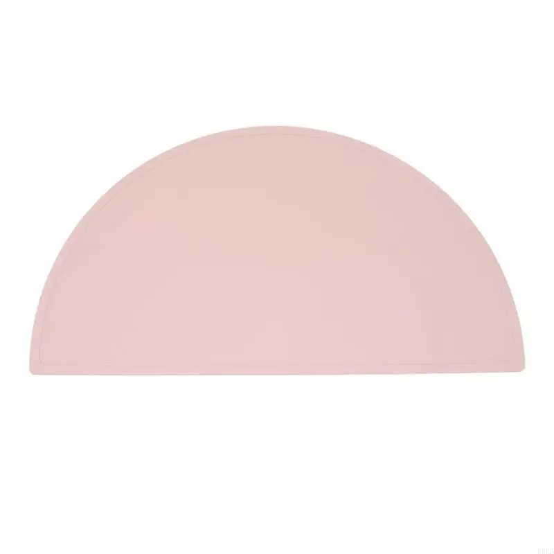 

Baby Toddlers Kids Silicone Semicircle Placemat Non Slip Placemat Portable Mat BPA Reusable Eating Table Mat for L8RB