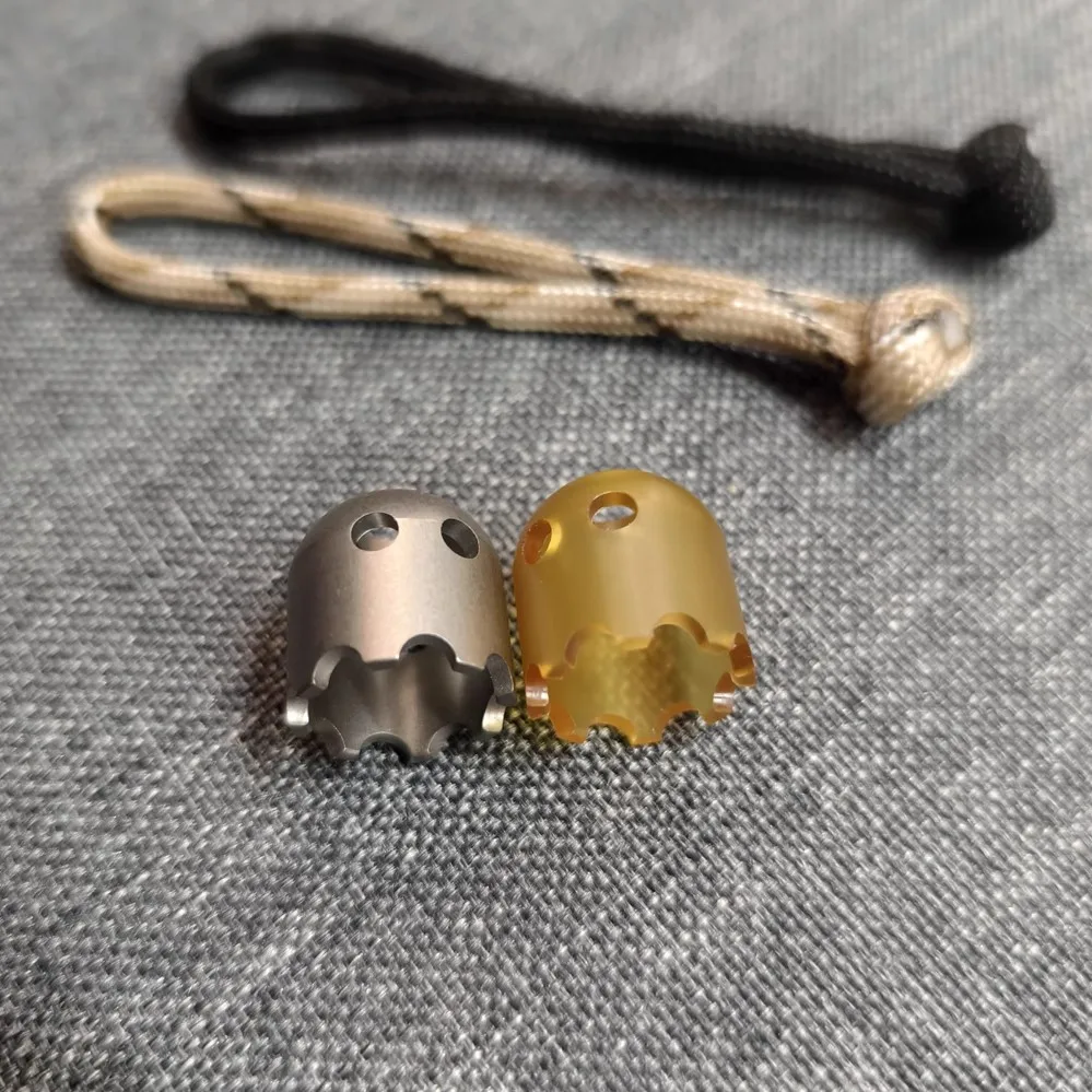1 Piece Titanium,Pei Ghost EDC Tool Pendant Bead Backpack Zip Pendant