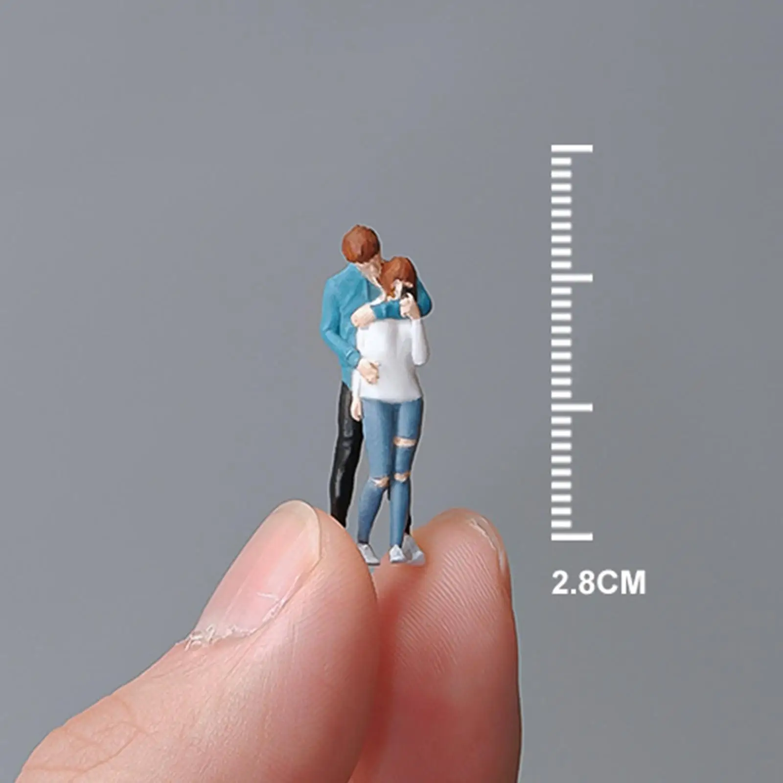 Diorama Figura Realista Micro Paisagem, Adereços Fotográficos, Decoração de Casa de Bonecas, Casais Adultos e Crianças, 2.8cm Altura, 1/64