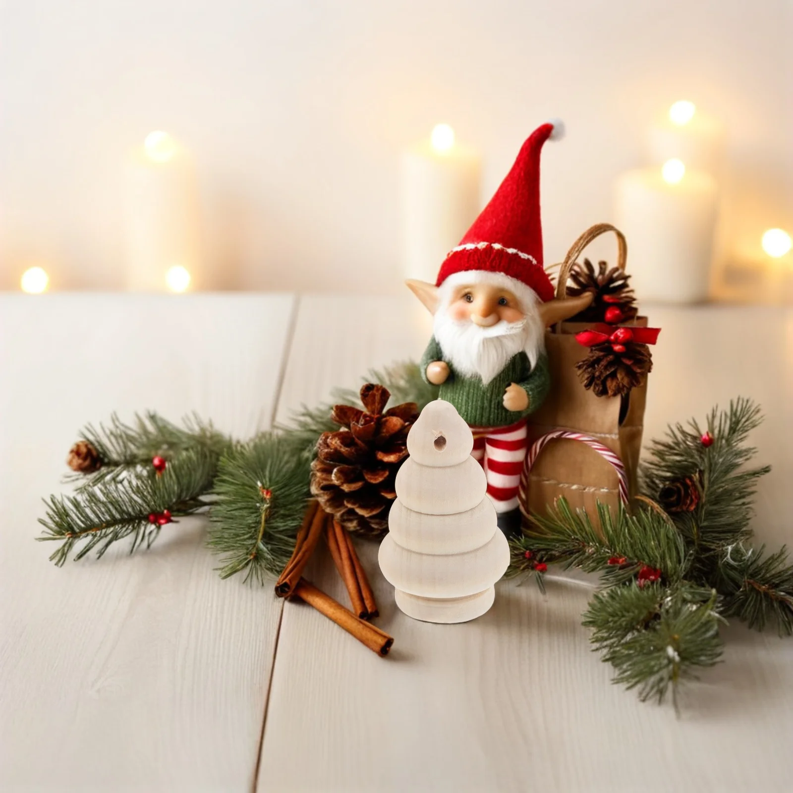 

Christmas Tree Pendant Small Wooden Little Puppet Trees Blank Decorations Craft Ornaments to Paint Unfinished