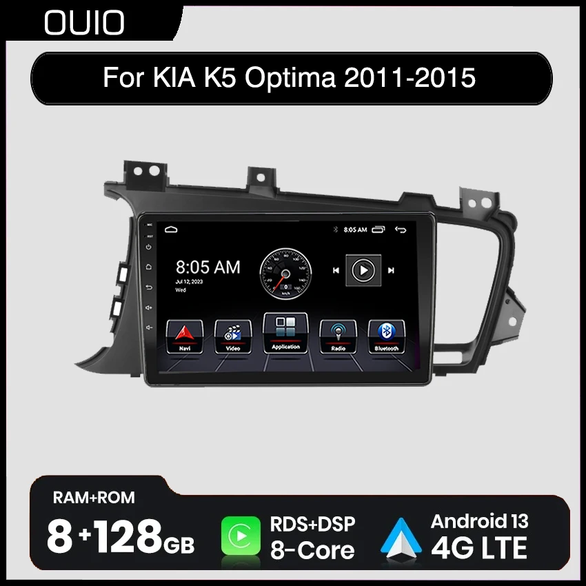 8GB+128GB 4G Android 13 Radio For KIA Optima K5 2011 2012- 2015 Car stereo Multimedia Player Carplay Auto GPS navigation 2DIN - Image 2