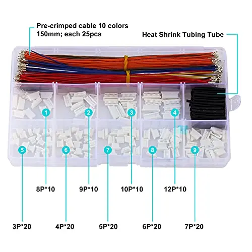 Imagem -02 - Conector do Jst-sh Micro com Cabos 28awg Pre-frisados Passo de 1.0 mm Alojamento do Pin 10 12