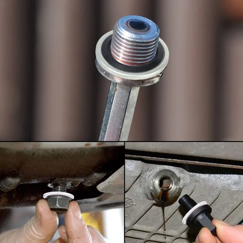 Picture 3: M12/M14 Auto Oil Drain Sump Plug Gasket Self Core Galvanized Seal Ring Washer For Car Engine Oil Change Sealing Replacement Part