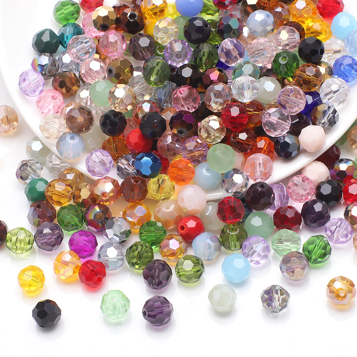 3/4/6/8mm Translucent Czech Crystal Glass Loose Bead Faceted Colorful Spacer Bead For DIY Charm Bracelet Earrings Wholesale