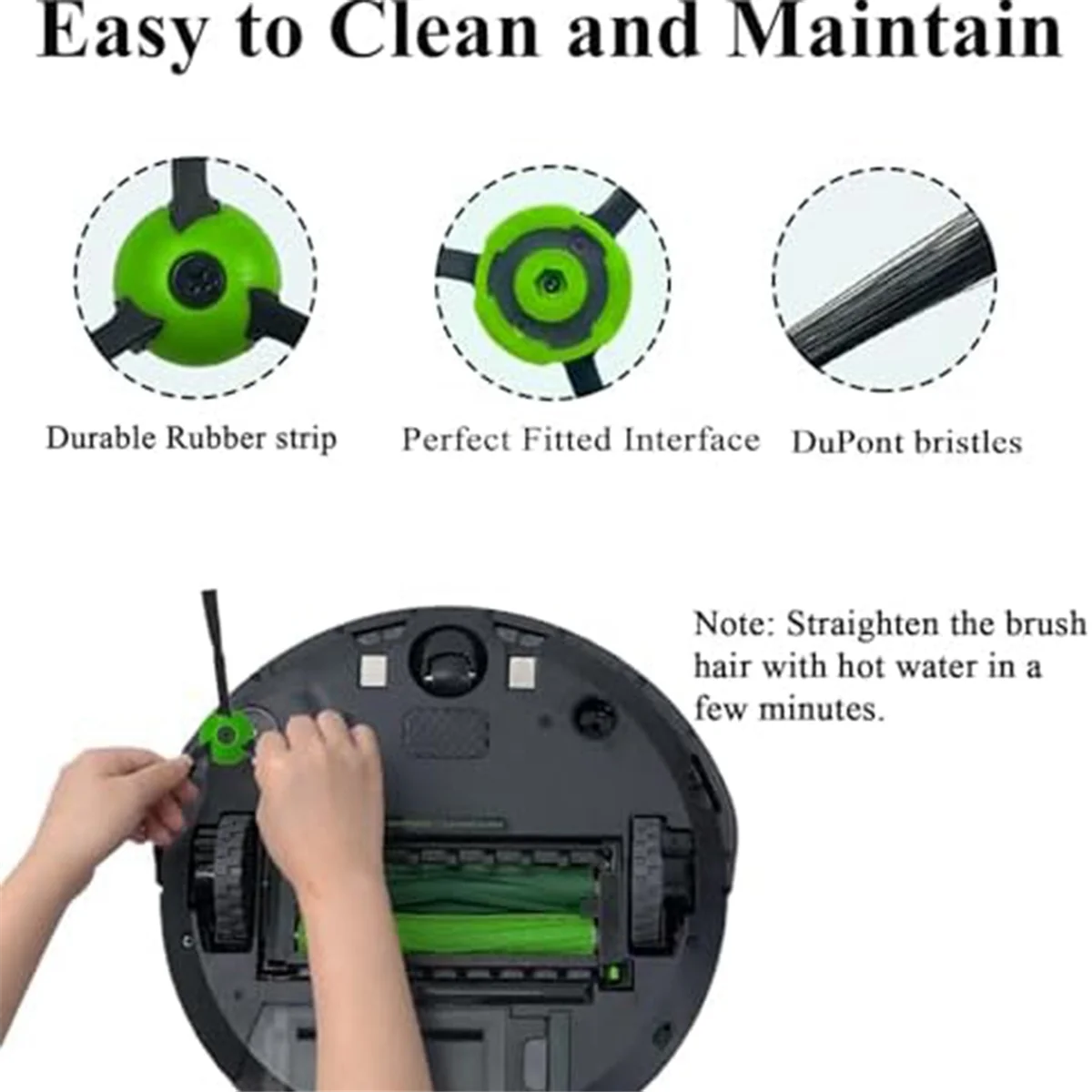 Popular pacote de 10 escovas laterais de substituição para irobot roomba i & j & e séries todos os modelos, acessórios de escovas de varredura de borda