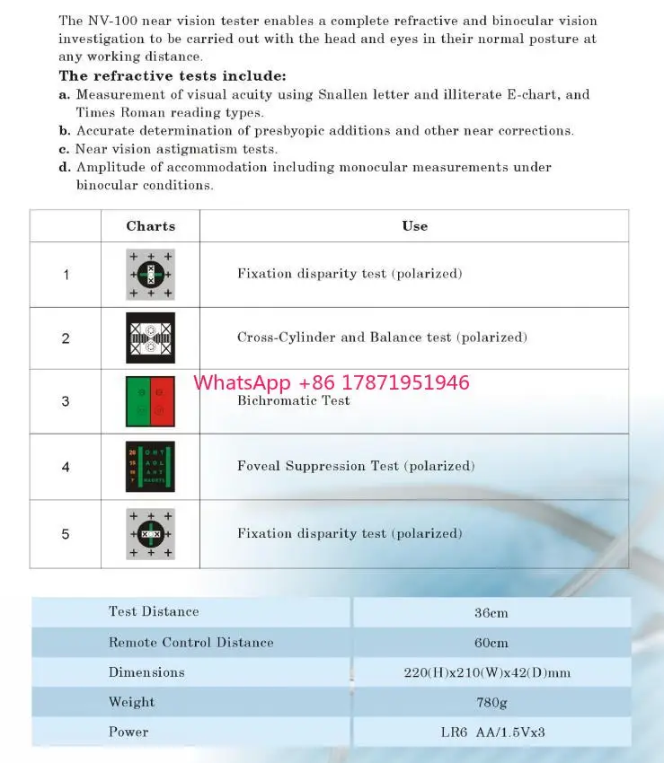 Ophthalmic Equipment Near Vision Tester   Ophthalmic Eye Test Chart Near Vision Tester Manufacturer