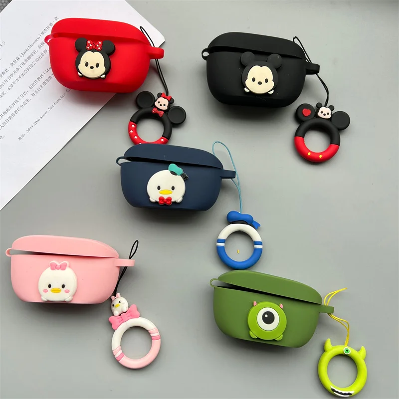 Cartoon Earphone Case Cover For JBL WAVE 100 TWS Silicone Blutooth Earbuds Charging Box Protective Cover With Finger Strap