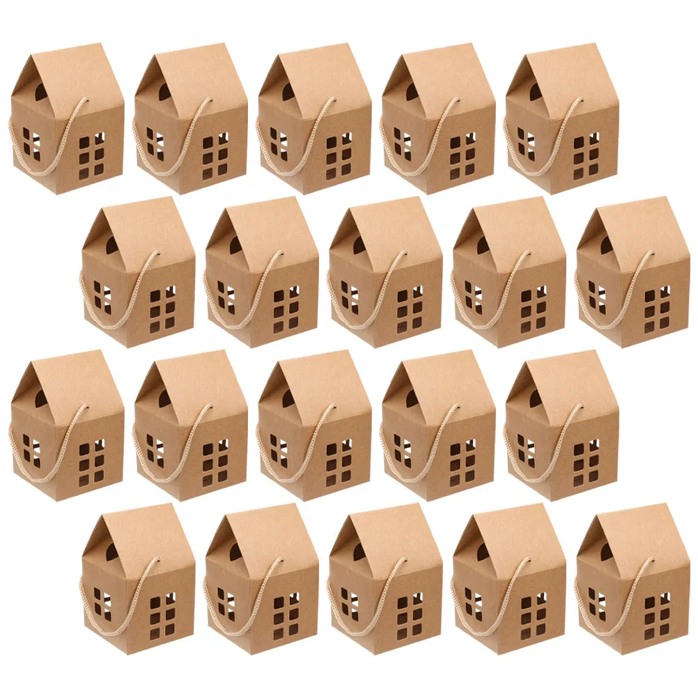 

20 Pcs y Cookie Boxes Christmas Gift Little House Treat Containers DIY Paper C y Boxes Paper Packaging Supplies