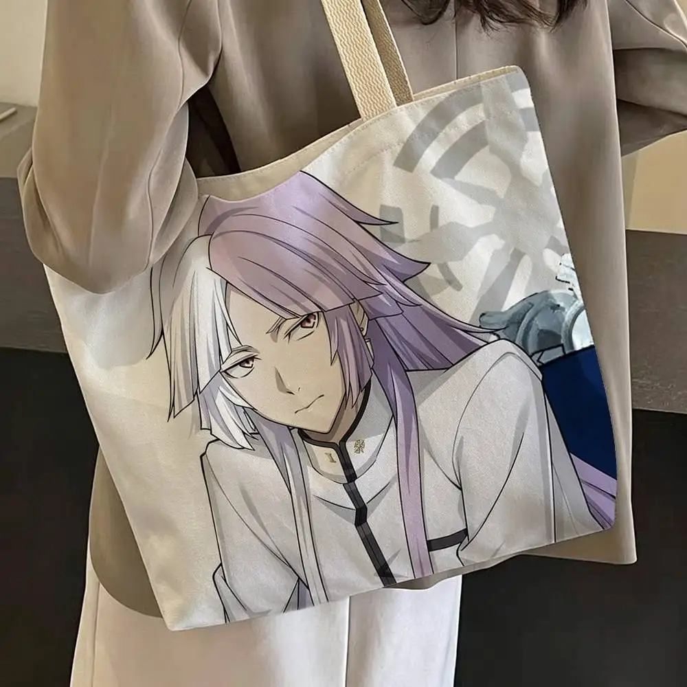 S-Sigma BSD B-Bungo Stray Dogs Canvas Tote Bag Spacious Durable Shoulder Bag with Zipper Closure and Classic Perfect for Work