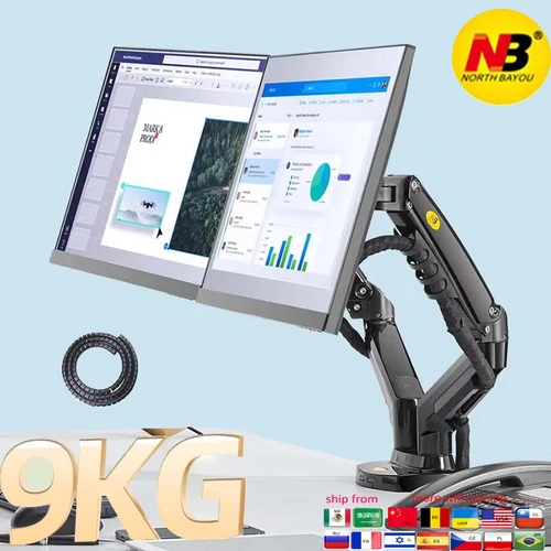 MD6401 데스크탑 클램핑 360 도 단일 모니터 홀더, LCD LED 모니터 마운트 암, 각 헤드 9.9kg 로딩, 10 인치-27 인치 