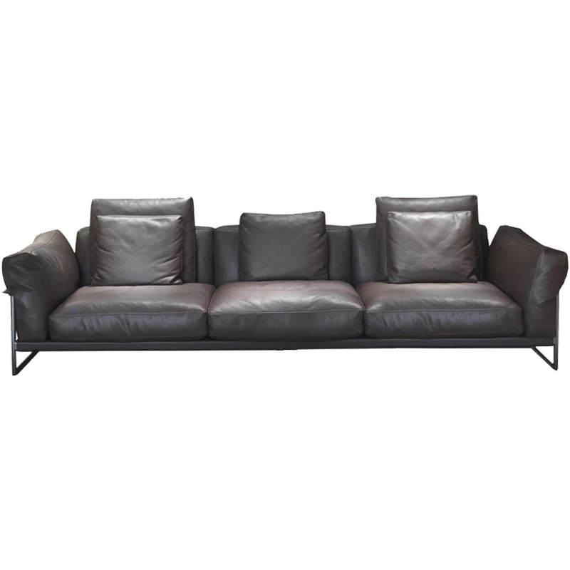 Creative leather leather sofa top layer cowhide combination living room modern luxury three people