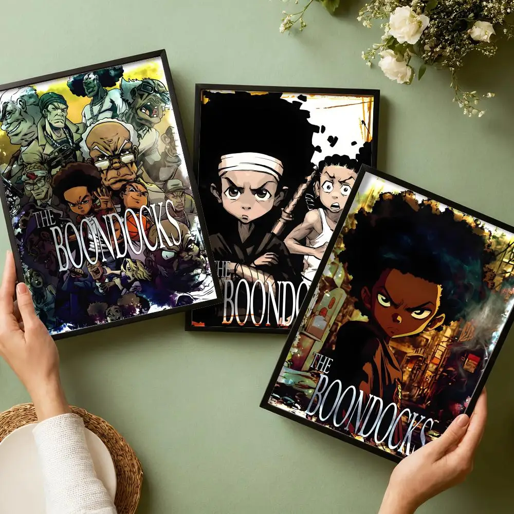 The B-Boondocks Poster Stickers HD Painting Self-Adhesive Art for Bedroom Living Room Home Decor Modern Wall Decals Gift