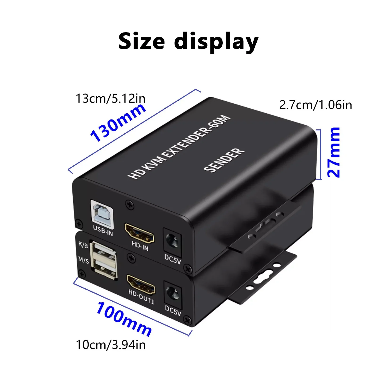 1080P 60M USB KVM Extender Hub Over RJ45 Ethernet Cable Video Converter One pair as a full functional module, no need of setting
