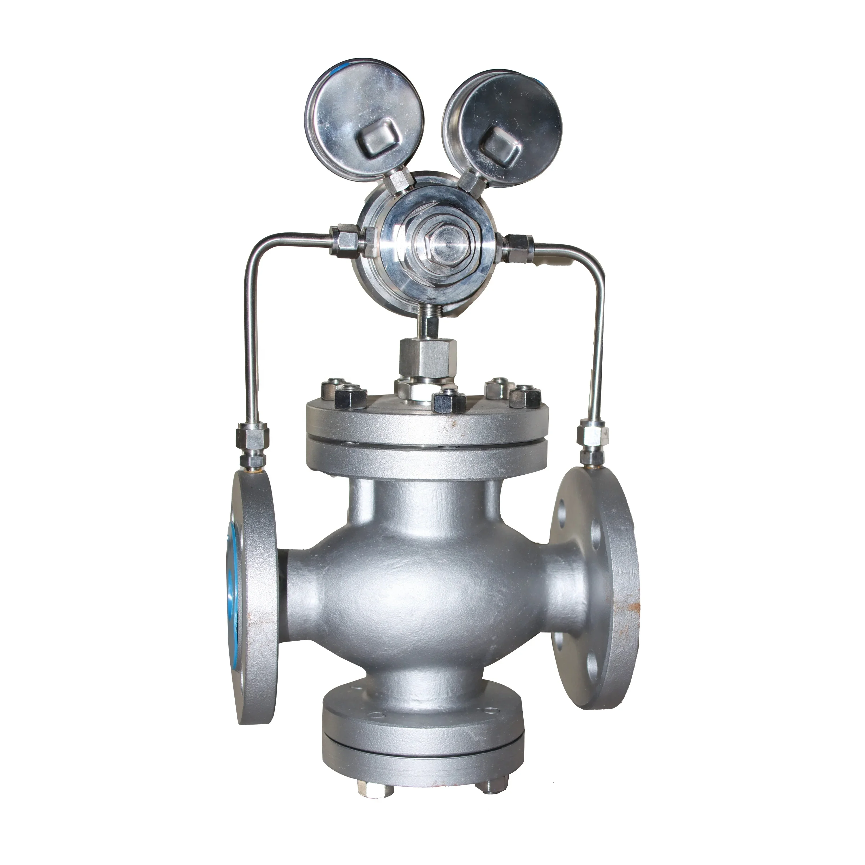 DKV YK43 Flange Steam Water Pressure Regulator Valve Stainless Steel 304 Gas Pilot Piston Type Hydraulic Pressure Reducing Valve