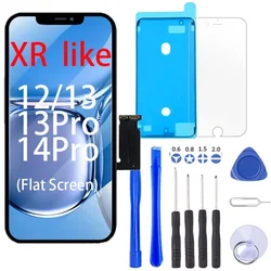 100% nowy projekt płaski Lcd dla iPhone XR do 13Pro ekran dotykowy z metalowym wyświetlaczem dla iPhone 13 14 Pro Lcd z digitizerem