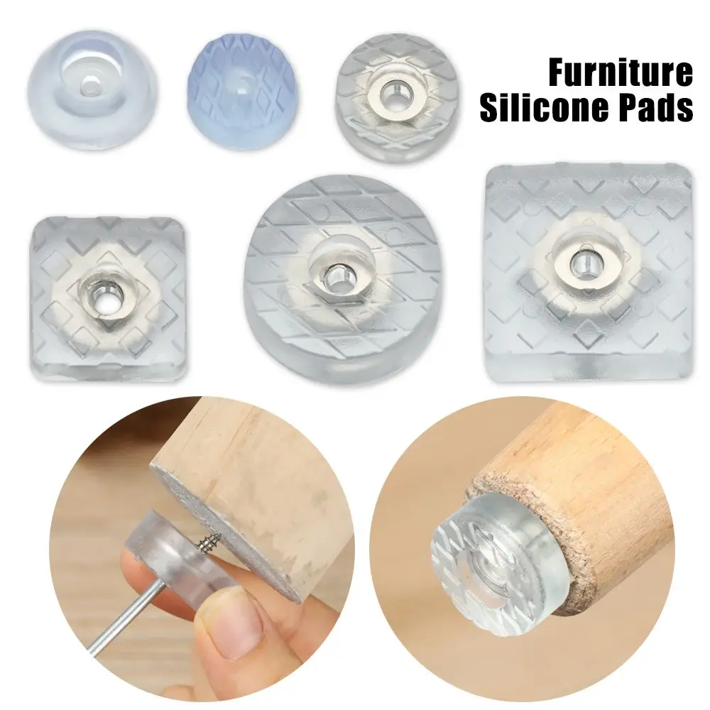 

Clear Non-Slip Covers Non-noise Silicone Pads Rubber Furniture Leg Table Chair Feet Cap Floor Protector Furniture Feet