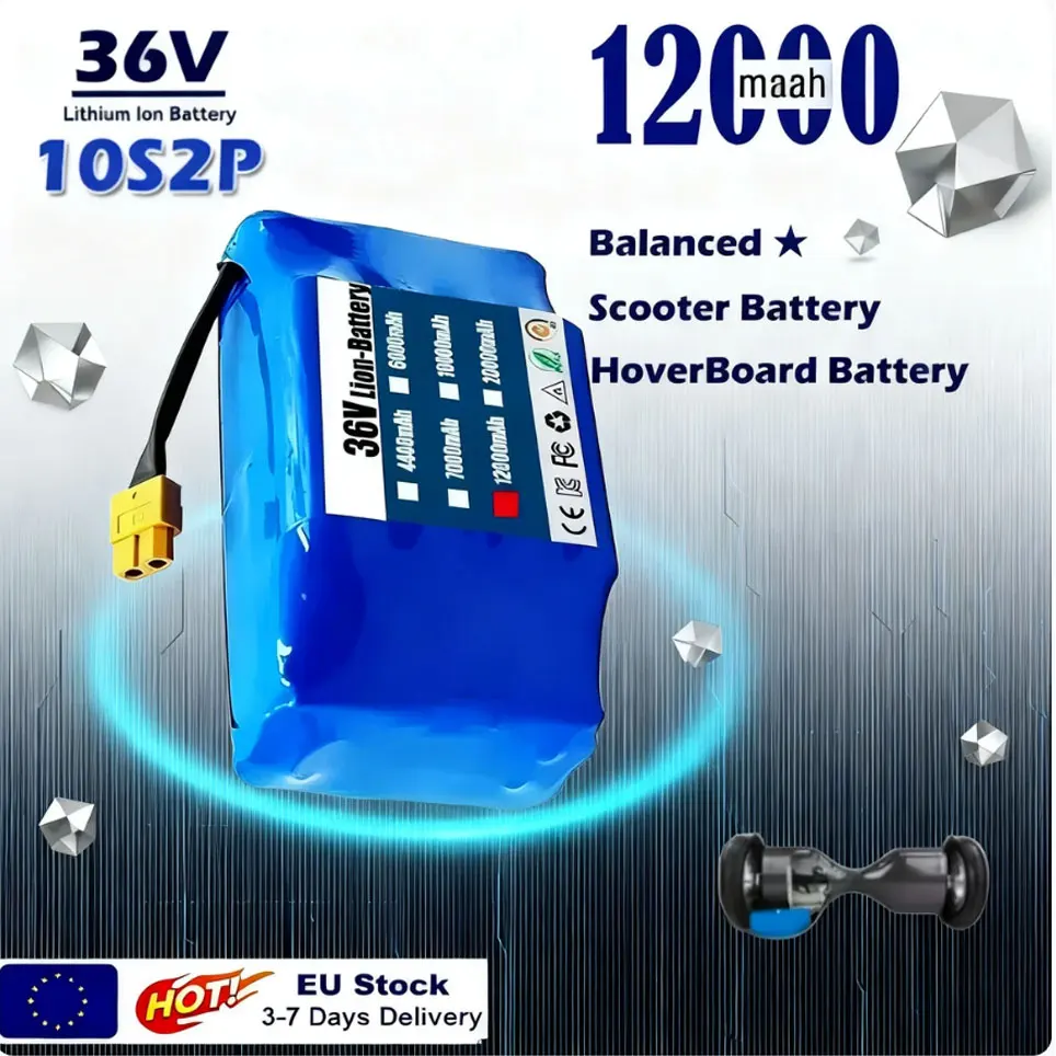 ⛷️ Neues Upgrade: 36V 4400mAh 10s2p Lithium-Akku, geeignet für elektrische selbstbalancierende Scooter, Hoverboards und Einräder