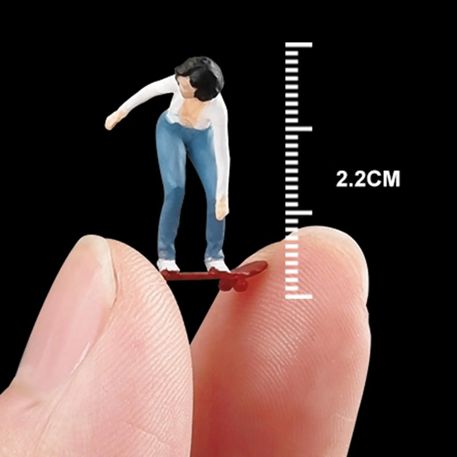 Miniature Figure Handpainted Mini Skateboard Girl for Collections Doll House