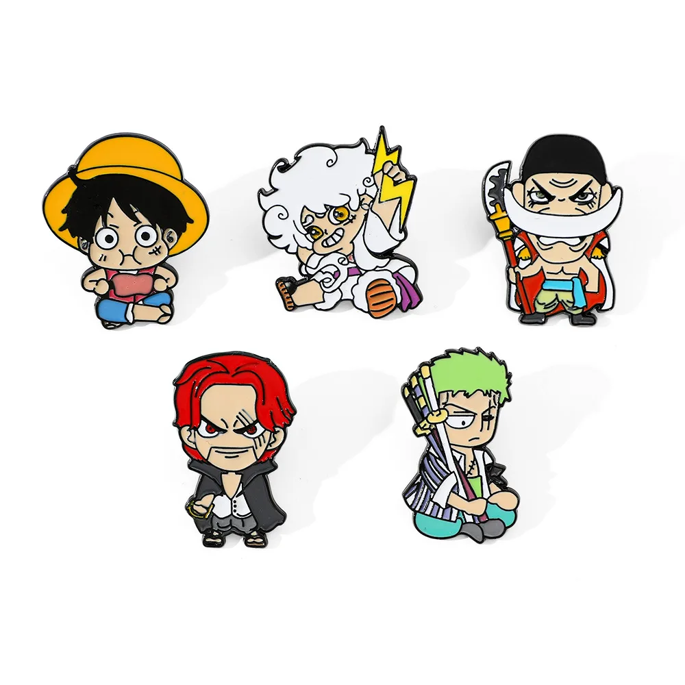 Anime Roronoa Zoro & Monkey D. Luffy Enamel Pin Brooch Cute Metal Badge Jewelry for Backpack And Clothing Festive Gift