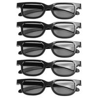 5 Pairs 3D Glasses Adult Durable ABS Plastic Home Theater Movie Polarizer Video Eyeglasses Compatible Passive TVs