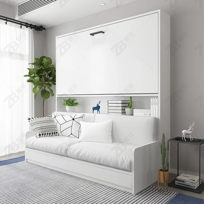 Invisible bunk wall Murphy bed double high and low child and mother folding sofa integrated multi-functional hidden