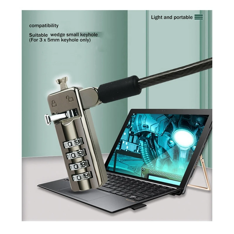 【CALIENTE】 10X Laptop Lock 7000 3X5mm Pequeno Keyhole Computador Bloqueio Anti-Roubo Adequado para DELL Alien Spirit Mais Queima