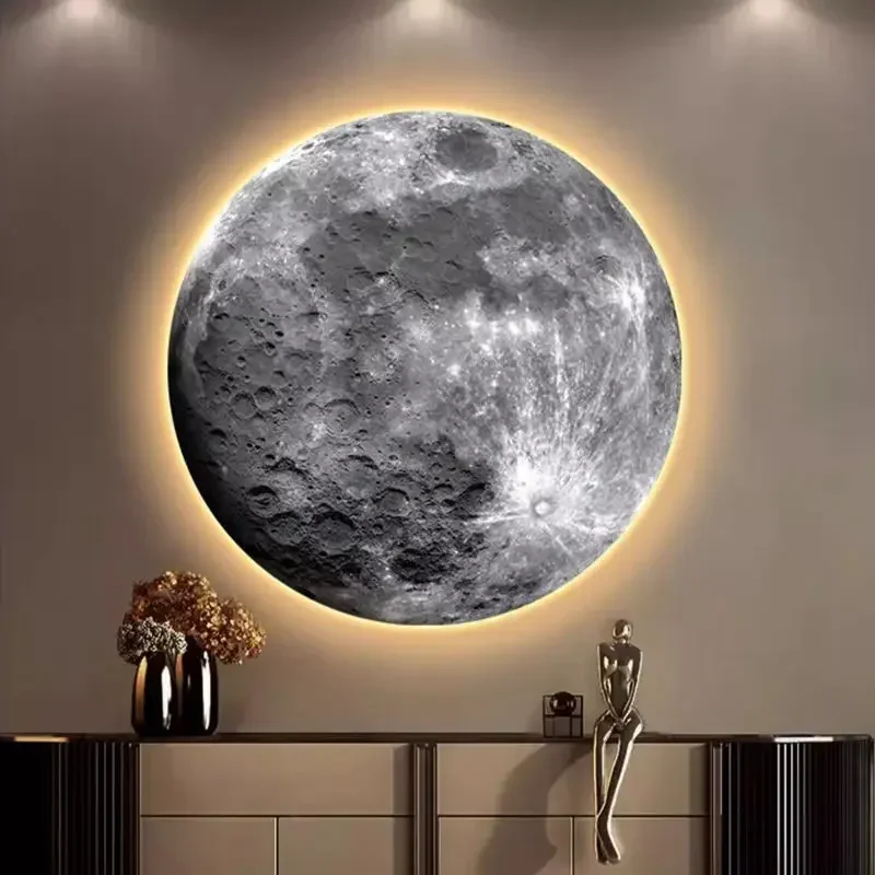 Роскошная круглая подвесная декоративная кровать для гостиной, спальни, лунный свет, безрамная лампа, картина, настенная миниатюра, Groot Art, забавный подарок