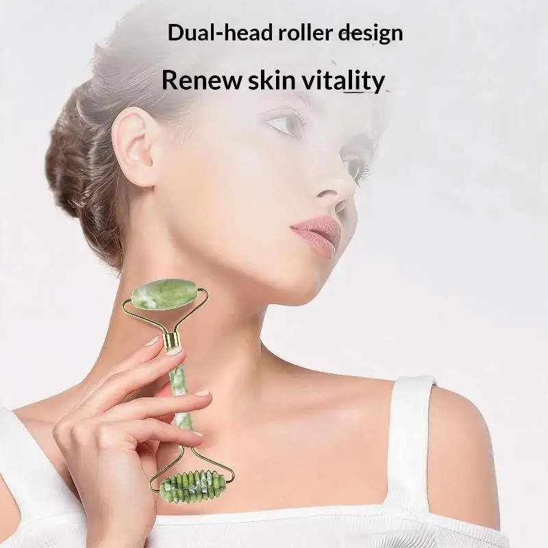 1/2 Stück Natürlicher Jade-Roller Gua Sha Stein-Massagegerät für Gesicht, Hals, Körper und Augenpflege Spa-Lifting-Tools – Detail 10