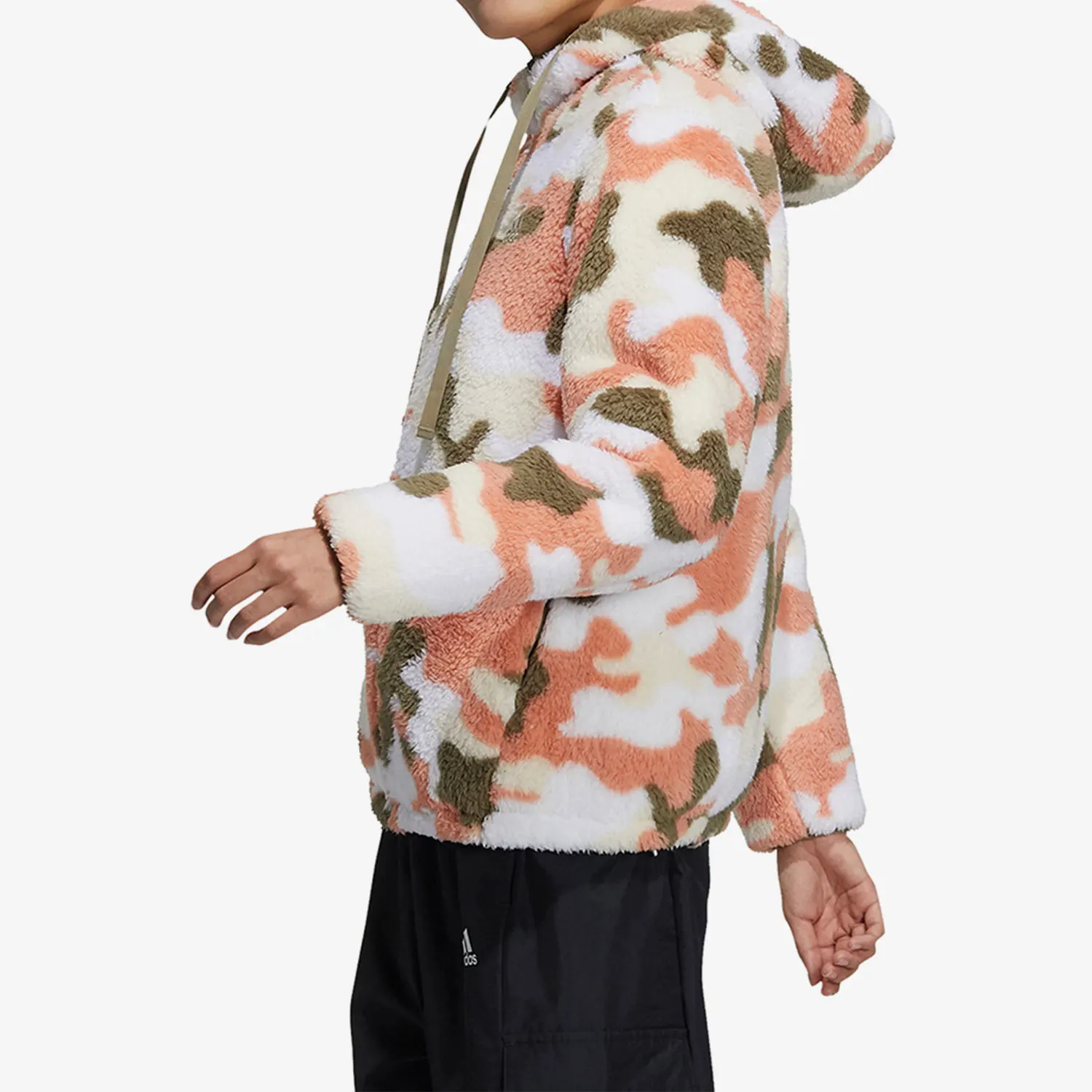 

Adidas genuine new women's camouflage warm sports suede hooded jacket H09695