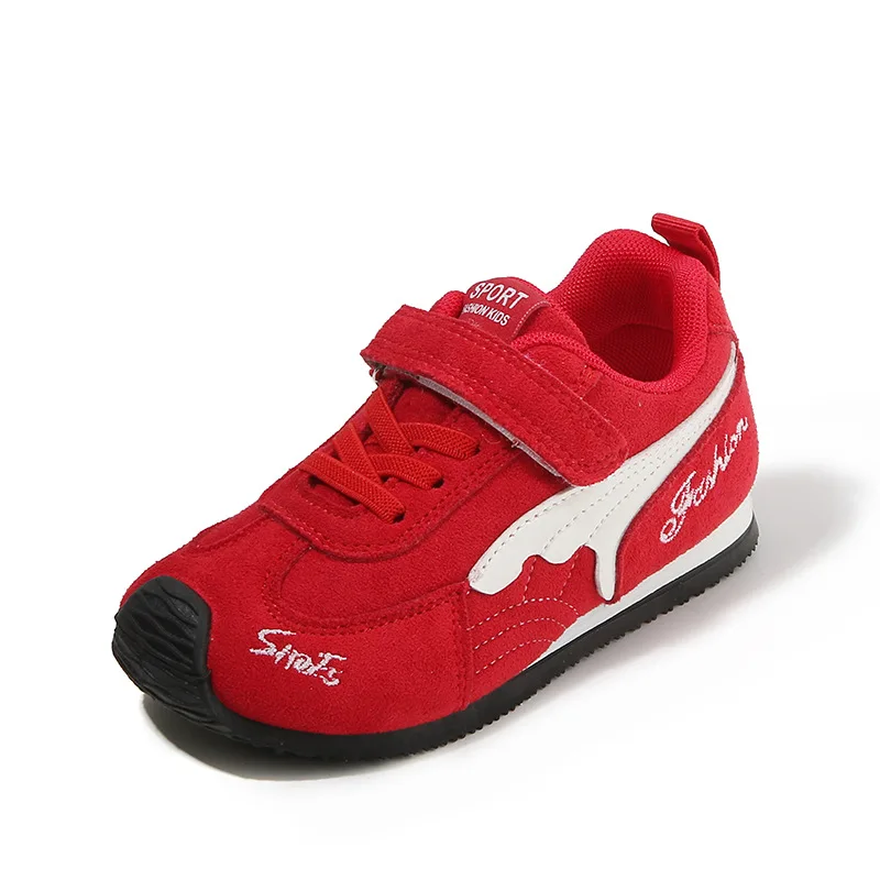 ربيع الخريف الأطفال جلد البقر المخملية رقيقة لينة سوليد أحذية أطفال بنين الترفيه نمط أحذية رياضية الفتيات خمر أحذية خفيفة الوزن #5