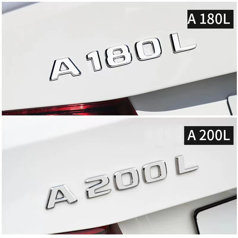 3D ABS Car Trunk Letters Logo Badge Emblem Decals Sticker For Mercedes Benz A Class A35 A45 A200 A220 A250 4Matic W169 W176 W177