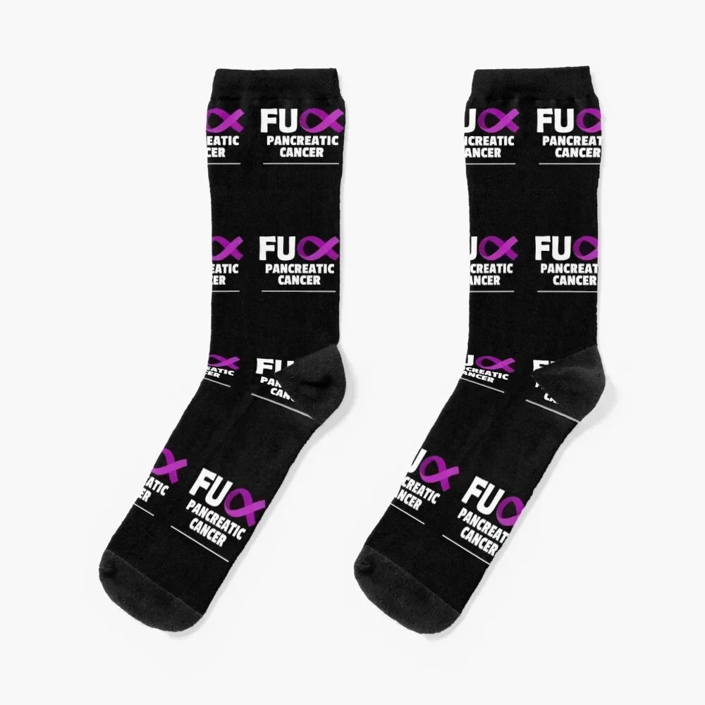 

Pancreatic Cancer Awareness Wear Purple Ribbon Socks fashionable designer brand Crossfit custom Man Socks Women's