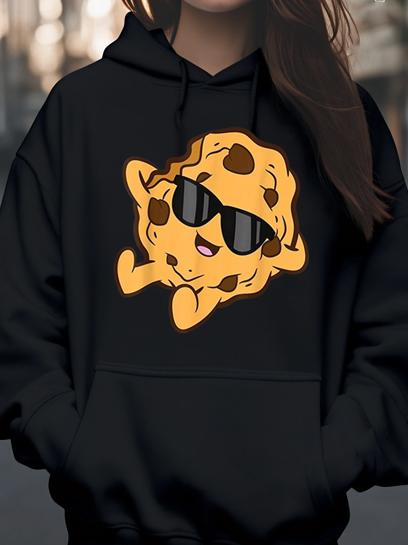 

Толстовка с принтом Cookie и солнцезащитными очками, повседневная одежда на Хэллоуин для женщин