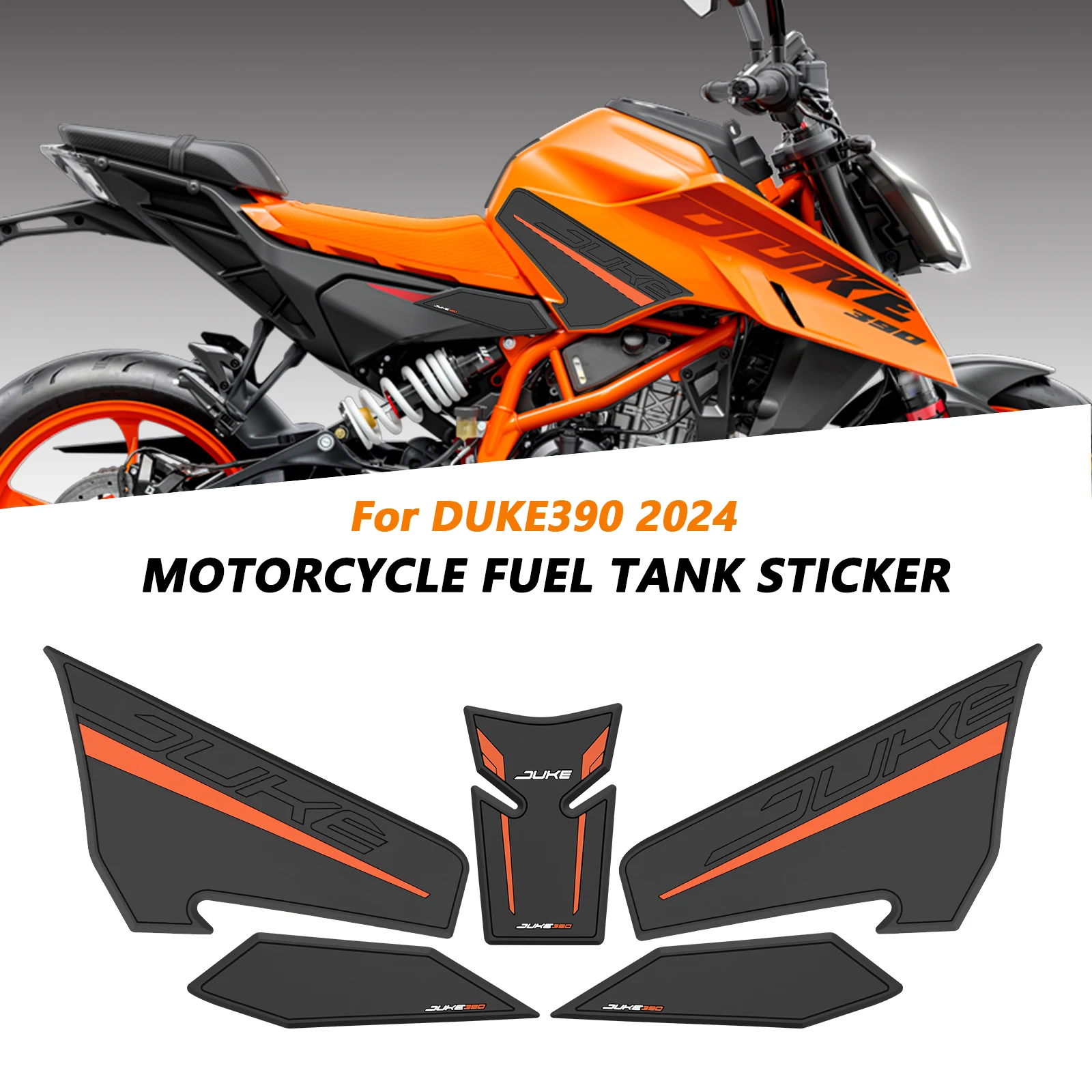 For Motorcycle Accessories Fuel Tank Pad Stickers Anti Slip Rubber Tankpad Fuel tank protection sticker  DUKE 390 Duke390 2024