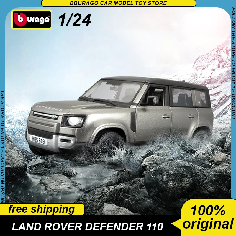 

Bburago 1:24 2022 Land Rover Defender 110 Diecast Model Edition Car Alloy Luxury Vehicle Off-Road Vehicle Toys Collection Gift