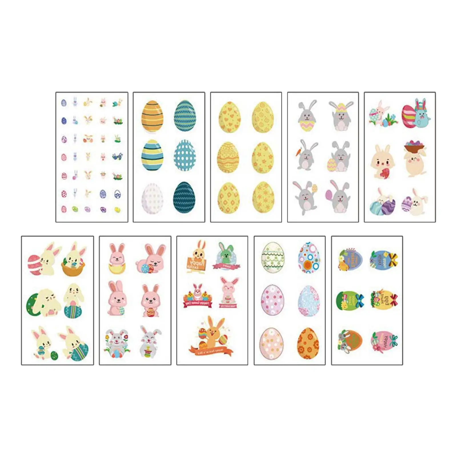 10 Pieces Easter Temporary Stickers for Kids Women Colorful Waterproof Sticker Hand Body Face Stickers Decal Goodie Bag Stuffers