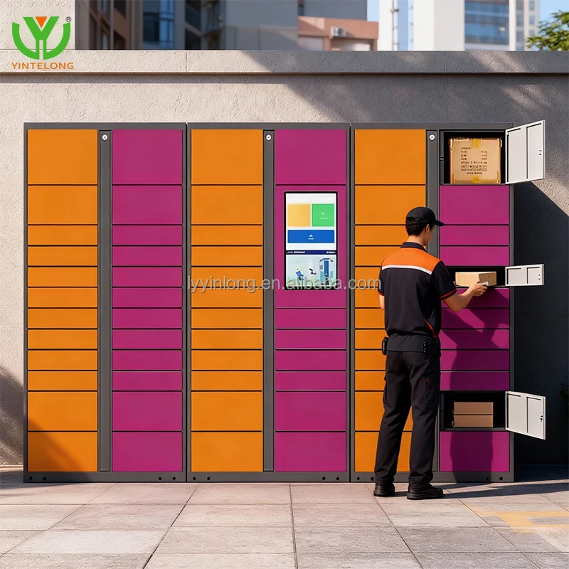

Modular Fitness Lockers,Yinlong Smart Parcel Locker Customized Color Smart Screen Android/Windows System Support Software Integr