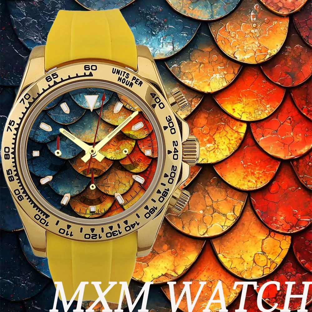 customized Creative watch 39.3mm Men's Chronograph New watch GOLD Watch Men's VK63 watch/4613 automatic Men's Chronograph watch